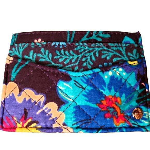 Vera Bradley Blue Floral Slim Card Case - Picture 1 of 3
